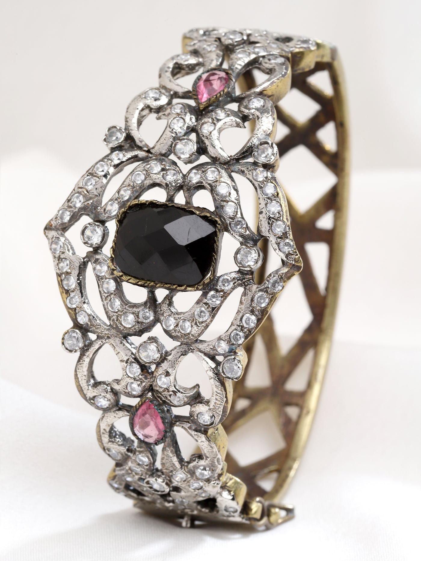 Victorian Cubic Zirconia Black Stone Bracelet