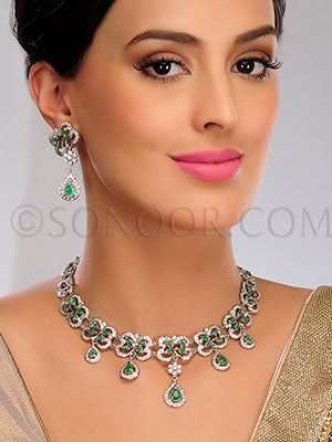 Pival Victoran finish jade, and rhodonite Necklace Set