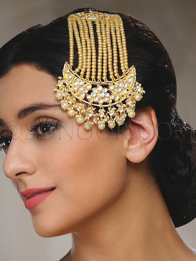 Kundan Pearl Strings Jhumer