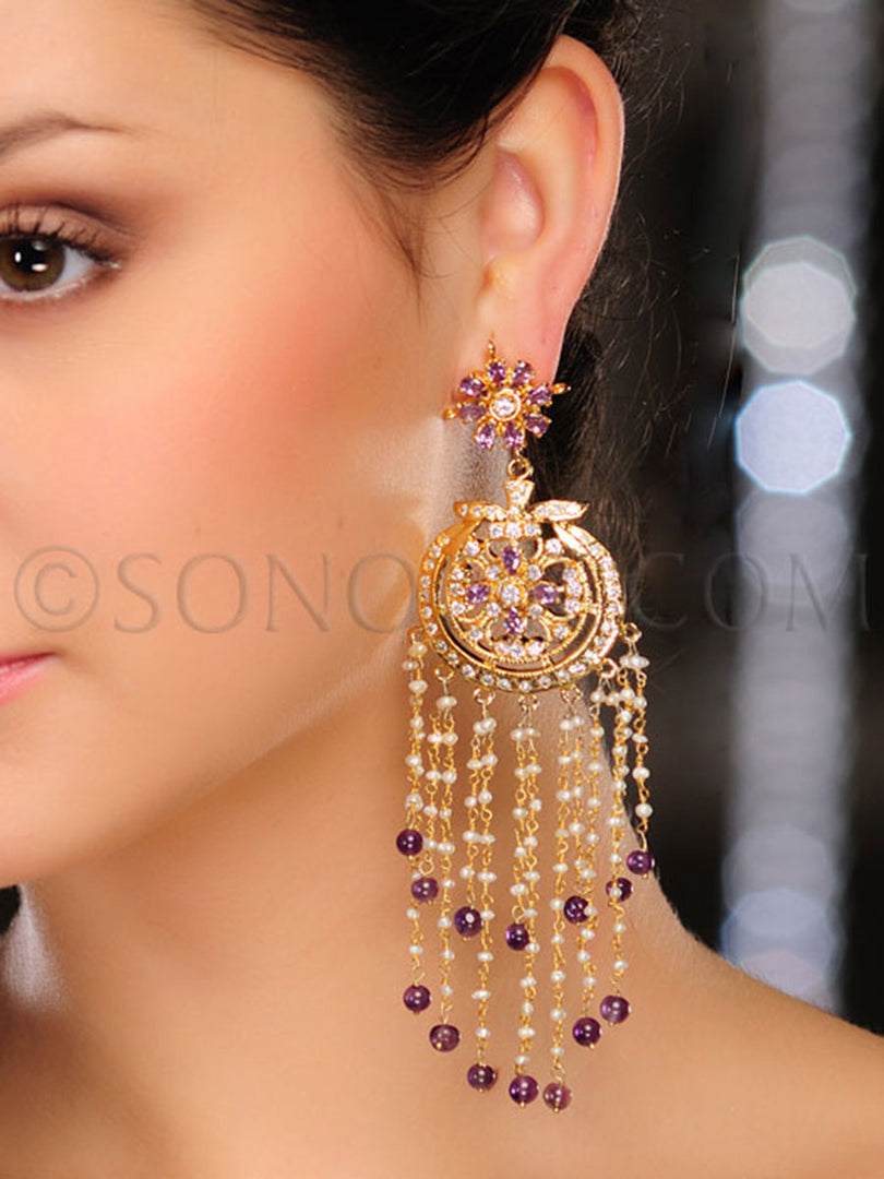 Sachi Cubic Zirconia Amethyst Earrings