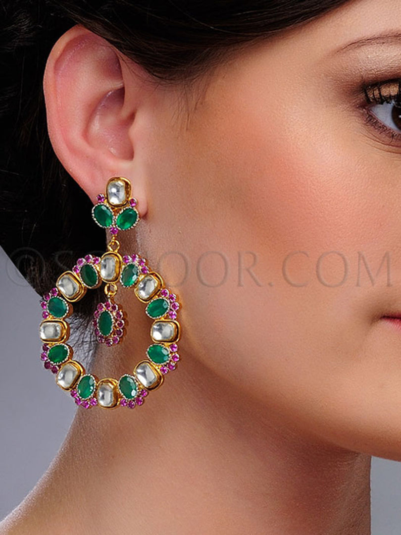 Navika Kundan Cubic Zirconia Earrings