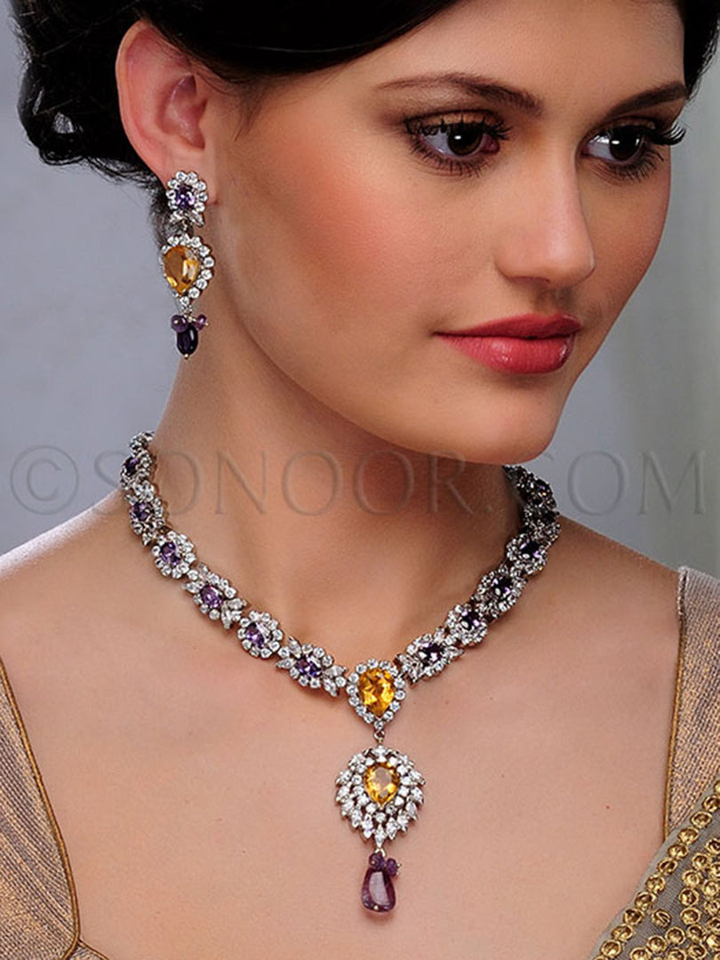 Ziya Victorian Cubic Zirconia Necklace Set