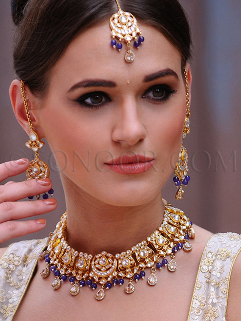 Zoon Gold Plated Kundan Necklace Set