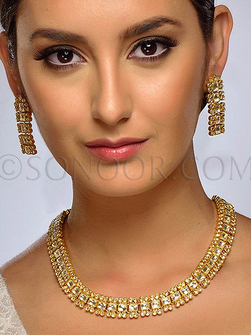Ragin Gold Plated Kundan Necklace Set