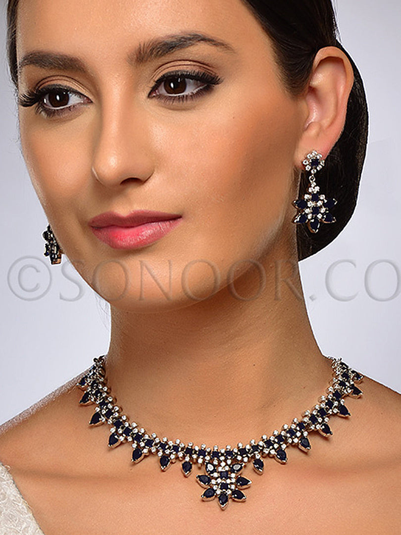 Hanisha Victorian Cubic Zirconia Necklace Set