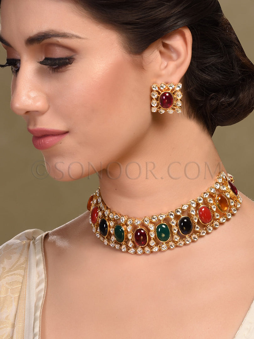 Evani Navratan Choker Set