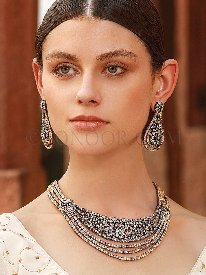 Urni Antique Cubic Zirconia Necklace Set