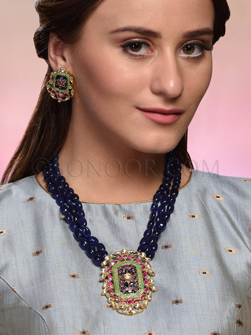 Parisa Meena Kari Iolite String Pendant Set