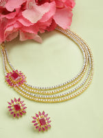 Load image into Gallery viewer, Astha Gold &amp; Silver Plated Cubic Zirconia Necklace Set
