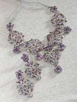 Load image into Gallery viewer, Palash Cubic Zirconia Amethysts Necklace Set
