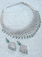 Load image into Gallery viewer, Hani Silver Plated Cubic Zirconia Necklace Set
