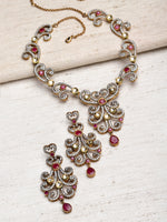 Load image into Gallery viewer, Sasha Kundan Cubic Zirconia Jade Necklace Set
