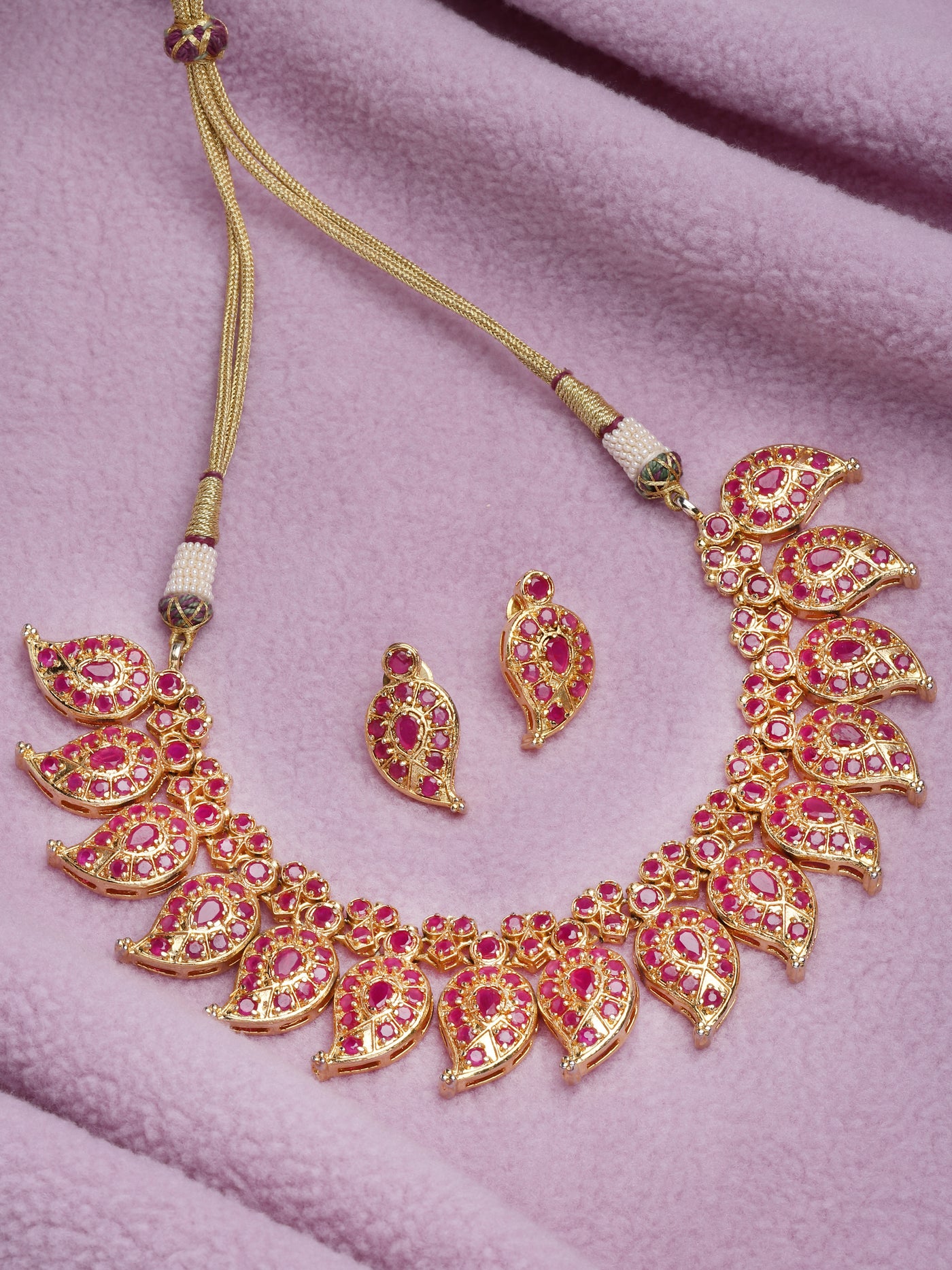 Charil Gold Plated Jadau Necklace Set