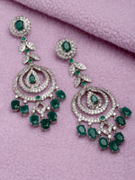 Load image into Gallery viewer, Victorian Cubic Zirconia Green Stone Earrings
