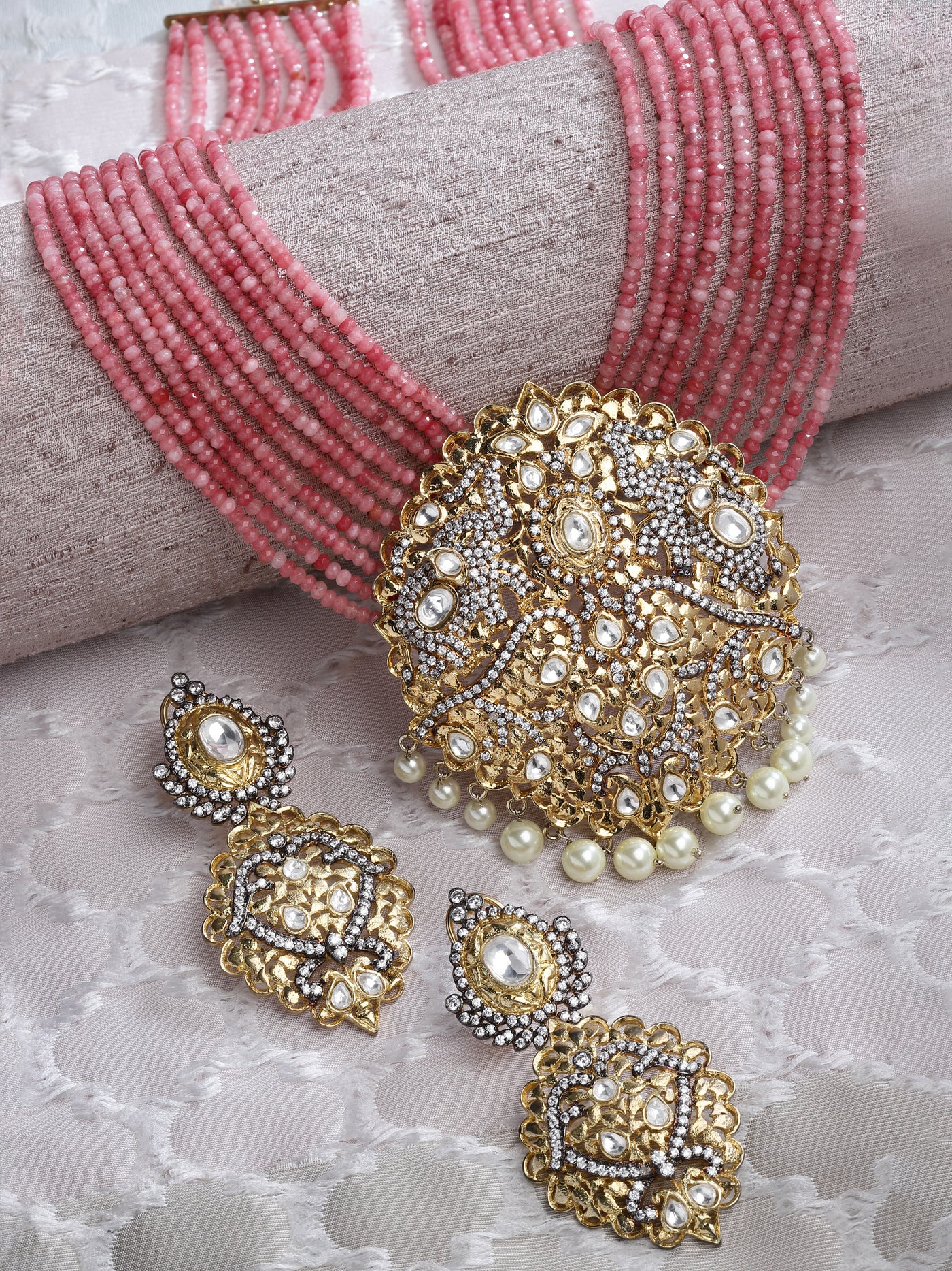 Rithu Long Jadau Pendant Necklace Set