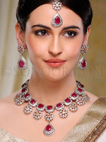 Load image into Gallery viewer, Drishya American Diamond Jade Bridal Set
