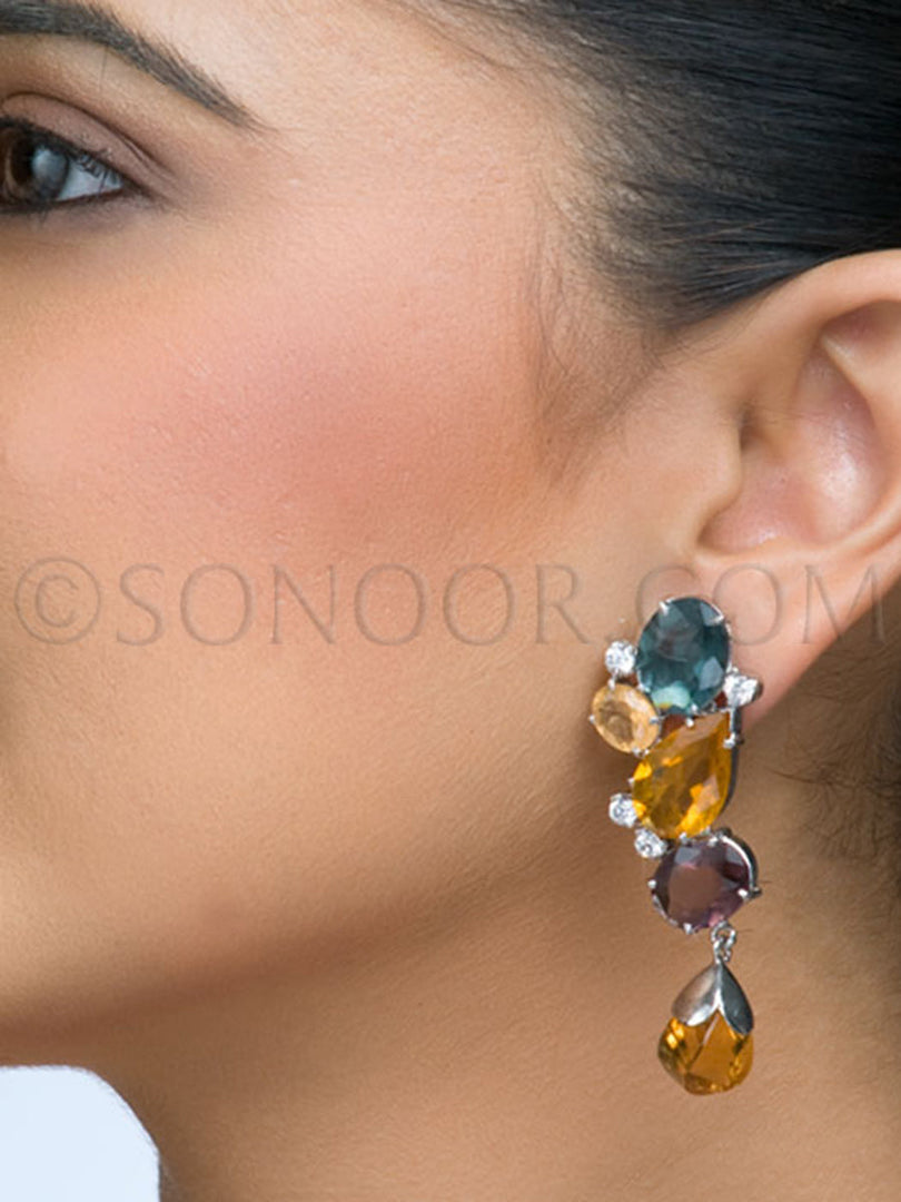 Victorian multi stone Earrings