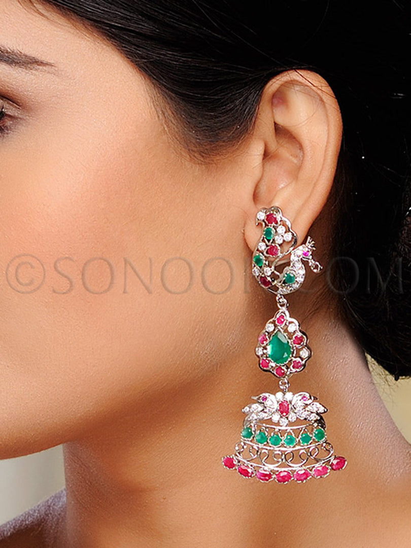 Ruby Green Jade Earrings