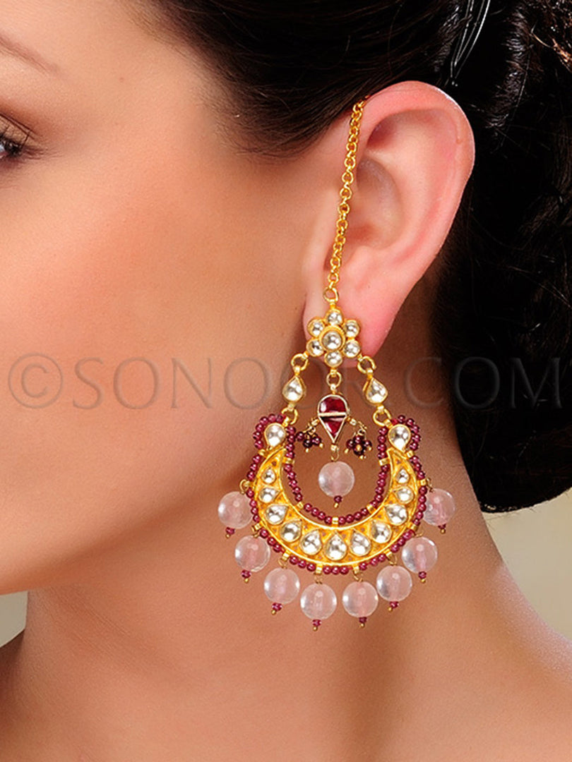 Kundan Garnet Chand Bali
