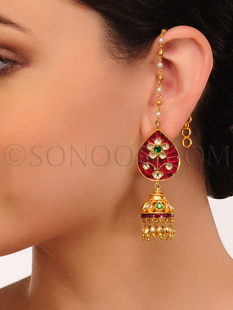 Meena Kari Jhumki Style Earrings
