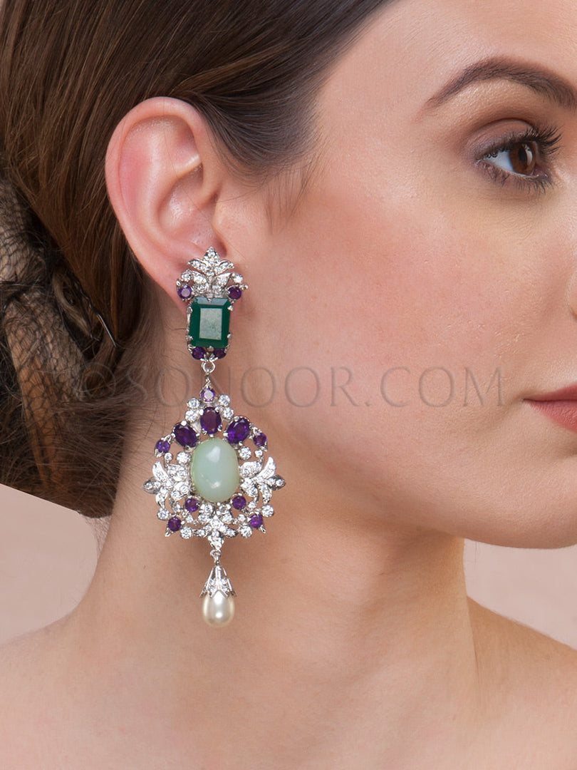Victorian Natural Stone Handcrafted Earrings