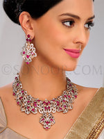Load image into Gallery viewer, Ushya Cubic Zirconia Red Jade Necklace Set
