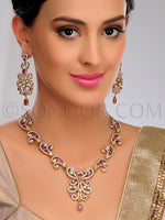 Load image into Gallery viewer, Sasha Kundan Cubic Zirconia Jade Necklace Set
