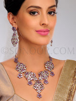 Load image into Gallery viewer, Palash Cubic Zirconia Amethysts Necklace Set
