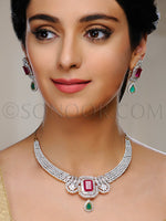 Load image into Gallery viewer, Alak American Diamond Necklace Set
