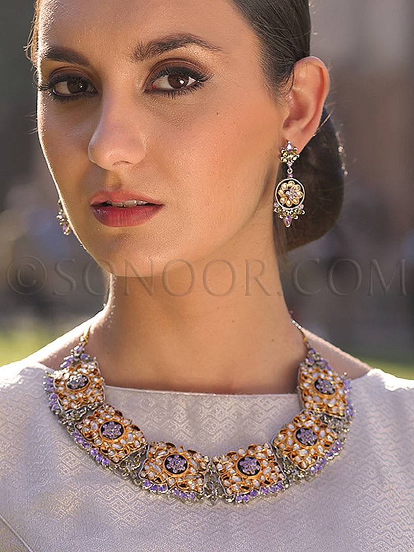 Belli Antique Gold Finish Handcrafted Necklace Set