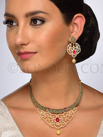 Load image into Gallery viewer, Palak Meena Kari Cubic Zirconia Necklace Set
