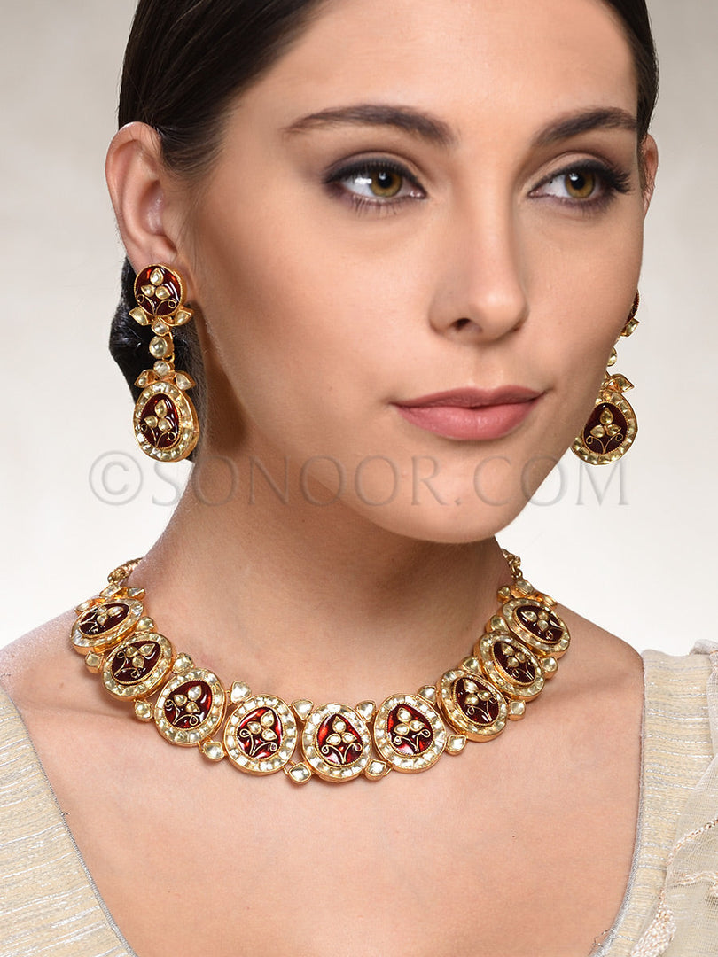 Prithika Meena Kari Necklace Set