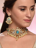 Load image into Gallery viewer, Aanaya Gold Plated Choker Necklace Set
