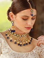 Load image into Gallery viewer, Ashani Blue meena Kari Necklace Set
