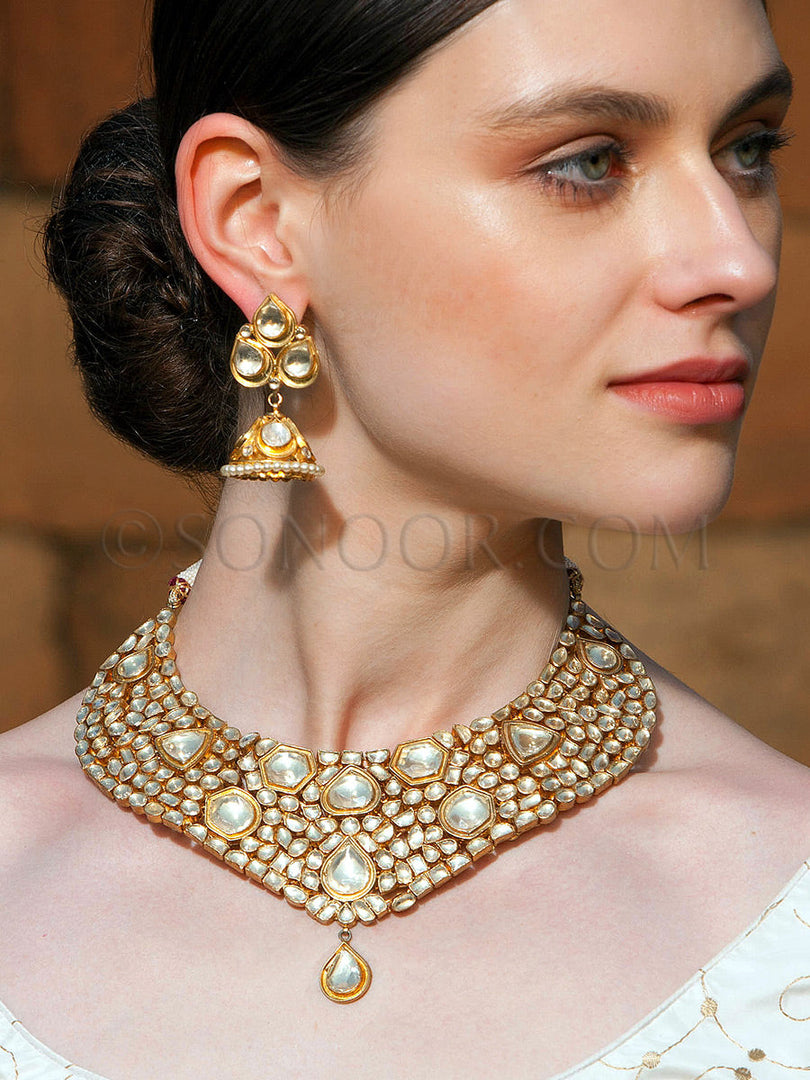 Shila Gold Plated Kundan Necklace Set