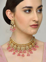 Load image into Gallery viewer, Ritwika Kundan Pink Drop Necklace Set
