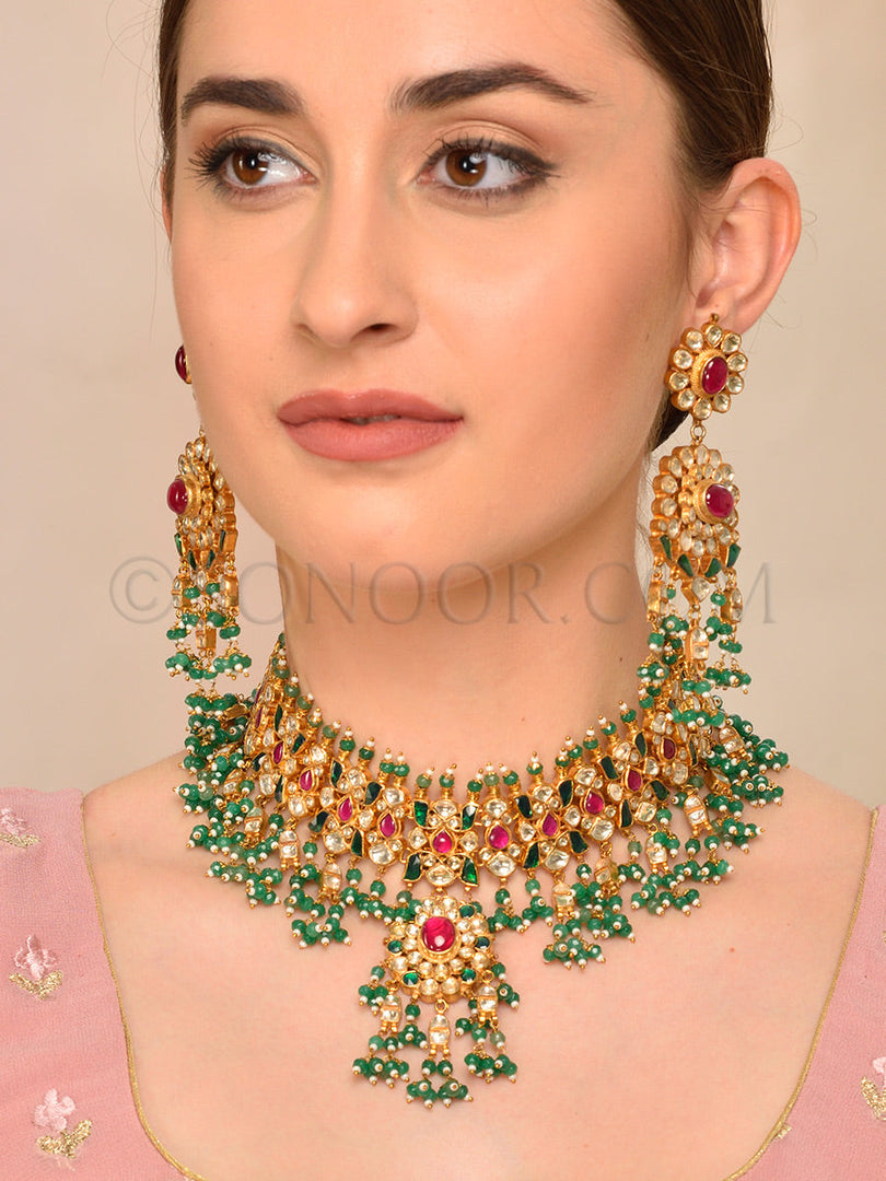 Jasmira Kundan Jadau Necklace Set
