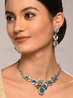 Load image into Gallery viewer, Aliza Victorian Blue Stone Necklace Set
