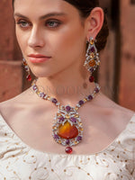 Load image into Gallery viewer, Dapun Victorian Topaz &amp; Ruby Pendant Set
